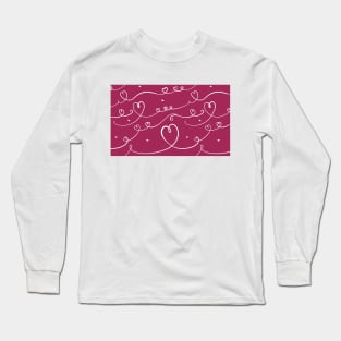 Cute one line heart pattern great for Valentine's Day, Mother's Day or for people in love. Long Sleeve T-Shirt